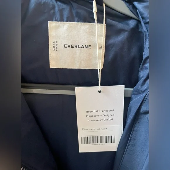 Everlane The Long Puffer Navy Blue - Winter Jacket - Picture 4 of 6